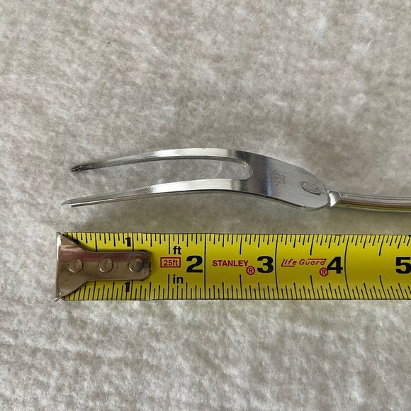 Ekco Meat Fork Utensil Carving USA Chrome Shaft Wood Handle 13" Kitchen Vintage - Picture 10 of 14